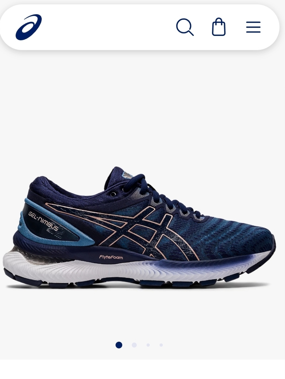ASICS Womens  GEL-Nimbus Flytefoam  Running Shoe Navy Sneakers Size 7 1012A587